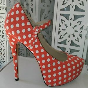 Red & White Polka Dot Heels